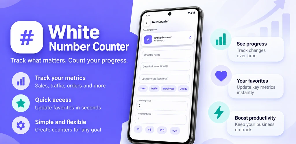 White Number Counter promotional artwork
